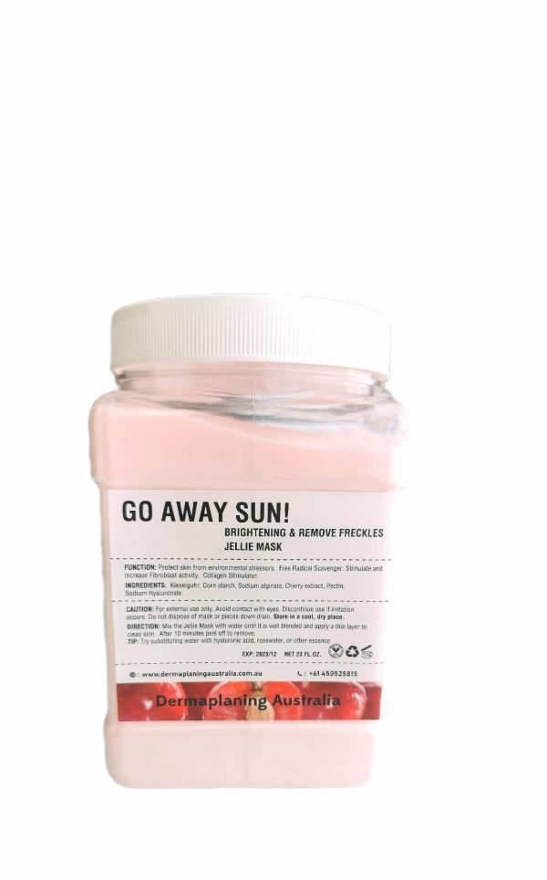 DERMAPLANING - GO AWAY SUN - HYDROJELLY MASK, 650g (Brightening & Remove Freckles Alginate Jellie Mask)