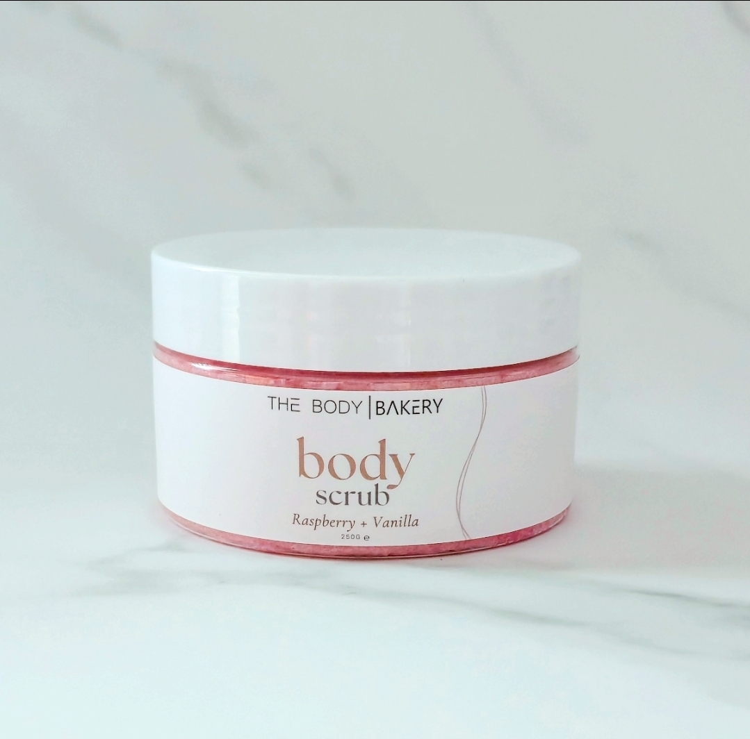 THE BODY BAKERY Raspberry & Vanilla Body Scrub, 250g