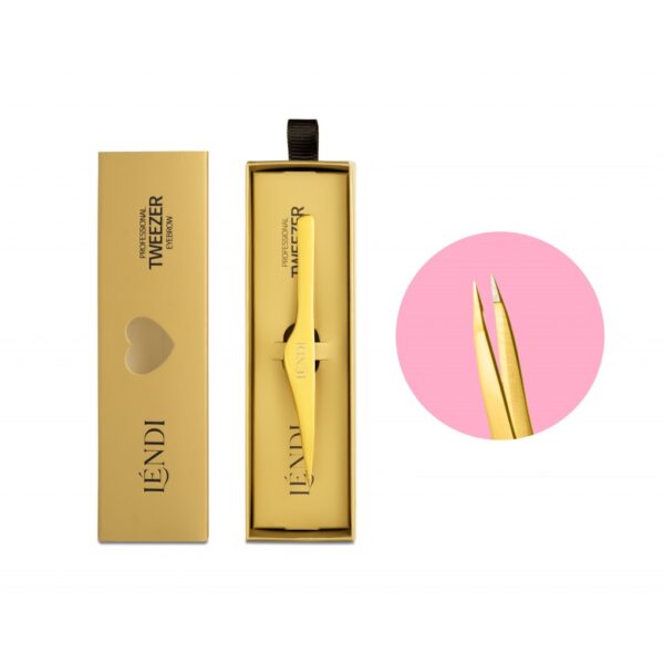 Lendi-Eyebrows-Point-Gold-Tweezers-for Beauty-Treatments-Brows-Boutique-Auckland-nz